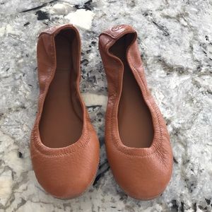 Tory Burch leather flats, 8M. Brown. Barely worn!